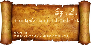 Szentpéteri Lóránt névjegykártya