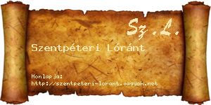 Szentpéteri Lóránt névjegykártya