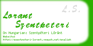 lorant szentpeteri business card