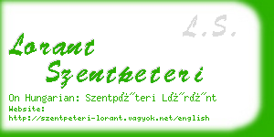 lorant szentpeteri business card